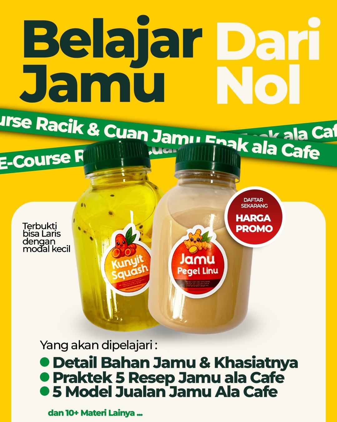 Poster e-course dasar meracik jamu modern